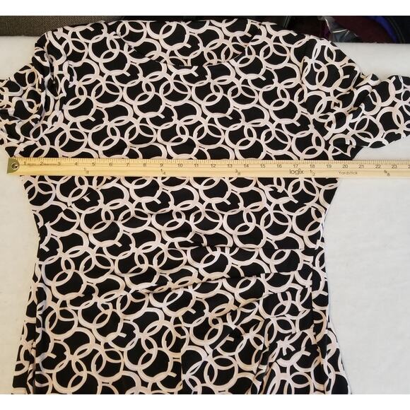 Connected Apparel Geometric Circles Print Dress 3/4 Sleeves, Size 14 - Picture 5 of 8